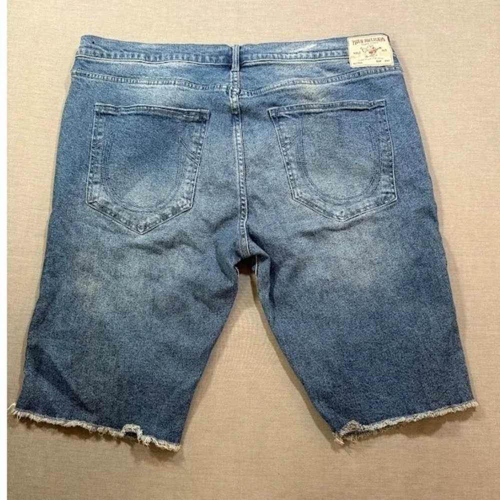 True Religion Rocco Moto Shorts Mens‎ 40 Whiskered Frayed Hem 40X12.